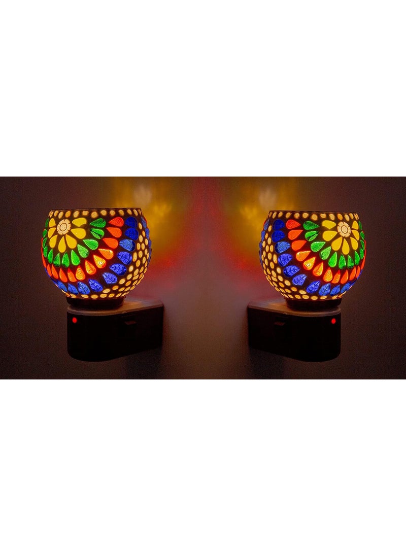 Mahganya Electric Kapoordani with Night Lamp Incense Burner Aroma Burner Aroma Kapoor Dani Electric Kapoor Burner Electric Dhoop Dani Set2 Kapoor dani 0247