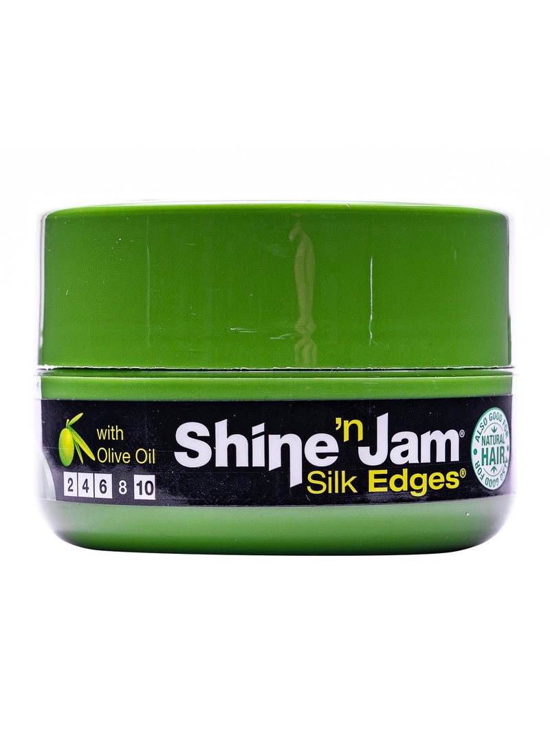 AmPro Shine-n-Jam Edges - Excellent for Taming Fringe, Ponytails, and Updos - Provides Firm Hold with Non-Greasy Shine - Moisturizes and Smoothes Hair with Silk Proteins - 2.25 oz