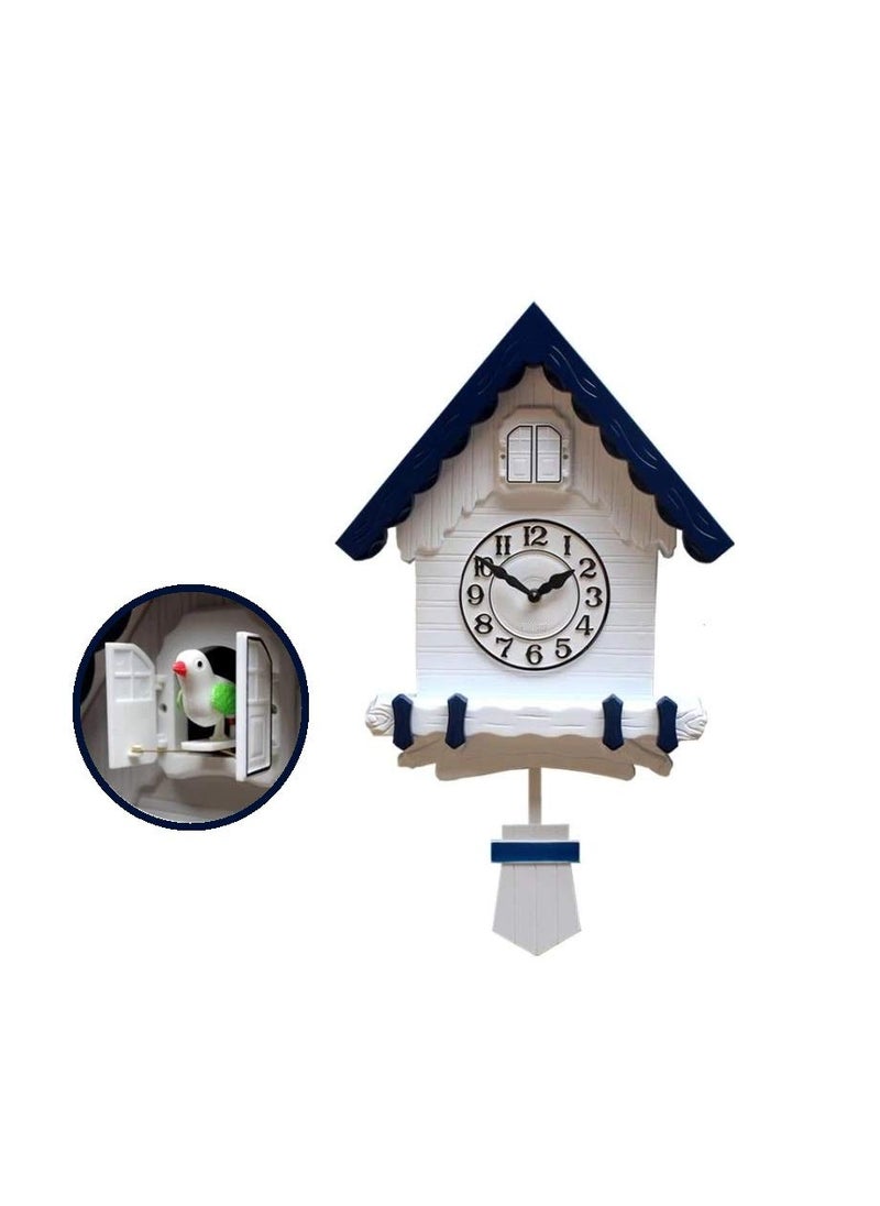 Three Secondz Cuckoo Wall Clock Hard Plastic BlueWhite