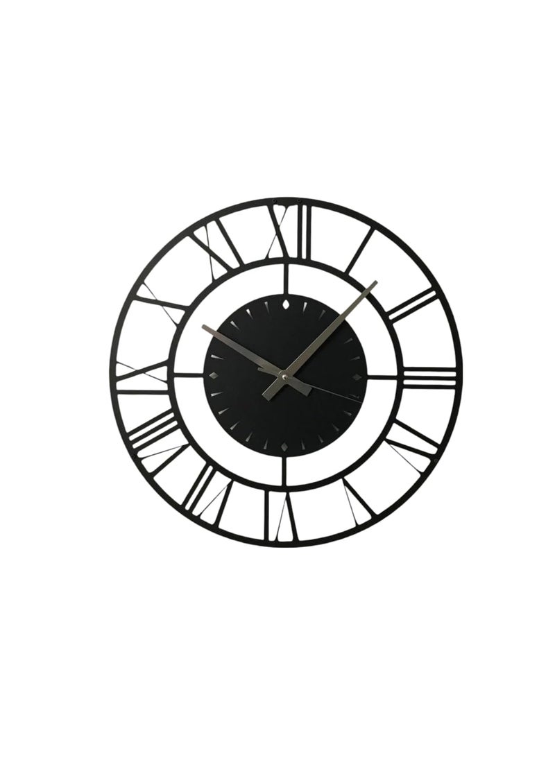 Reyox Metal Analog Wall Clock for Living Room Bedroom Wall Hanging Decor Metal SignHousewarming Gift AntiqueBig Size Black 40 CM DA29