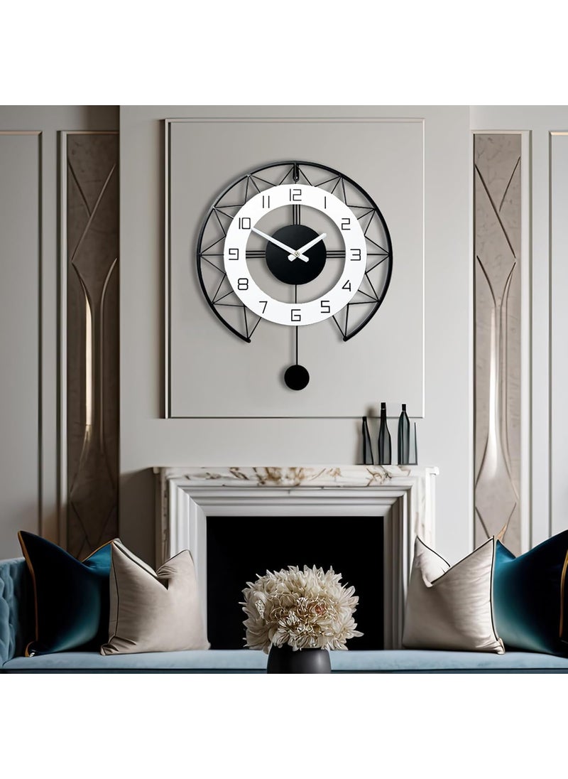 Reyox Material Metal Wall Clock Big Size Wall Clock Modern Clocks for Living Room Stylish Wall Clocks for Home Decoration Designer Wall Clock Black 40 CM
