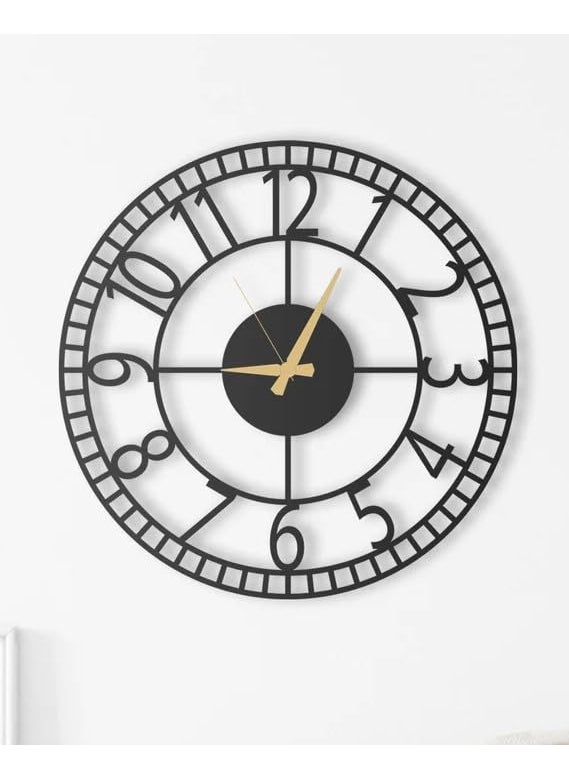 Reyox Metal Analog Wall Clock for Living Room Bedroom Wall Hanging Decor Metal SignHousewarming Gift AntiqueBig Size Black 40 CM DA27