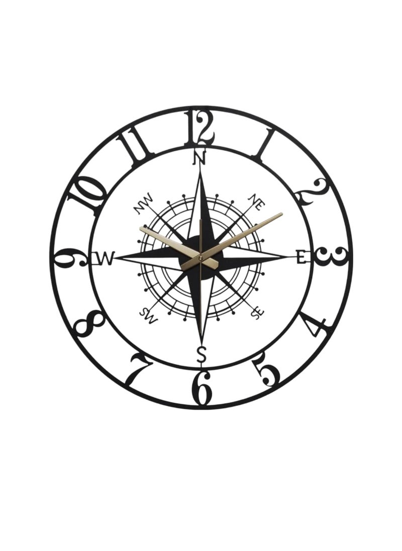 Reyox Metal Analog Wall Clock for Living Room Bedroom Wall Hanging Decor Metal SignHousewarming Gift AntiqueBig Size Black 40 CM DA37