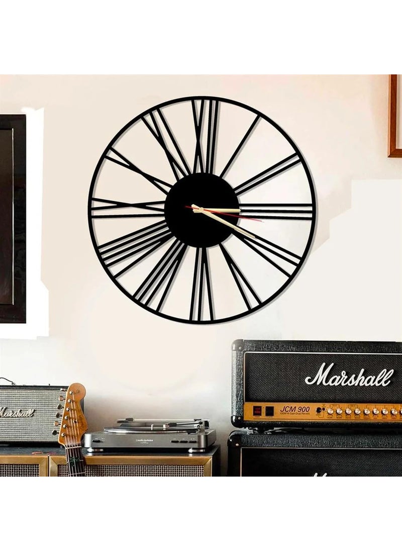 Reyox Material Metal Wall Clock Big Size Wall Clock Modern Clocks for Living Room Stylish Wall Clocks for Home Antique Big Size Modern Wall Watch for Home DecorBlack40 cm DA118