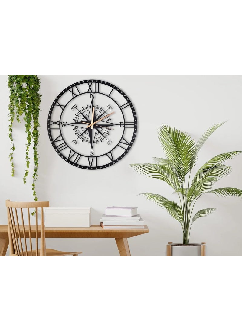 PRAMUKH FASHION Antique Metal Analog Wall Clock for Home Big Size Modern Decorative Wall Watch for Home Designer Wall Clock Black Living Room Stylish Wall Clocks 40 CM DA98