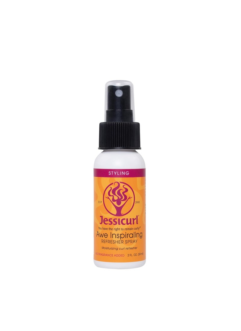 Jessicurl, Awe Inspiraling Spray, No Fragrance Added, 2 Fl oz. Moisturizing Midday Curl Refresher Spray for Curly Hair, Curl Defining