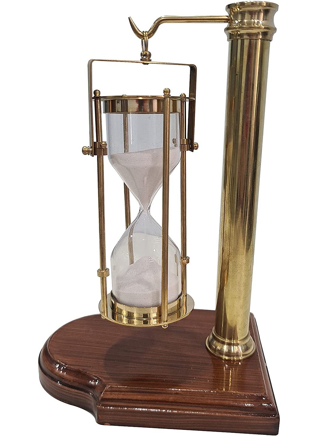 Handmade Wooden Hourglass Sand Timer 2 Minute Vintage Hanging Sand Clock with Wooden Stand Nautical Hourglass Desktop Accessory Old Sand Clock Table Dcor Decorative Gift Item