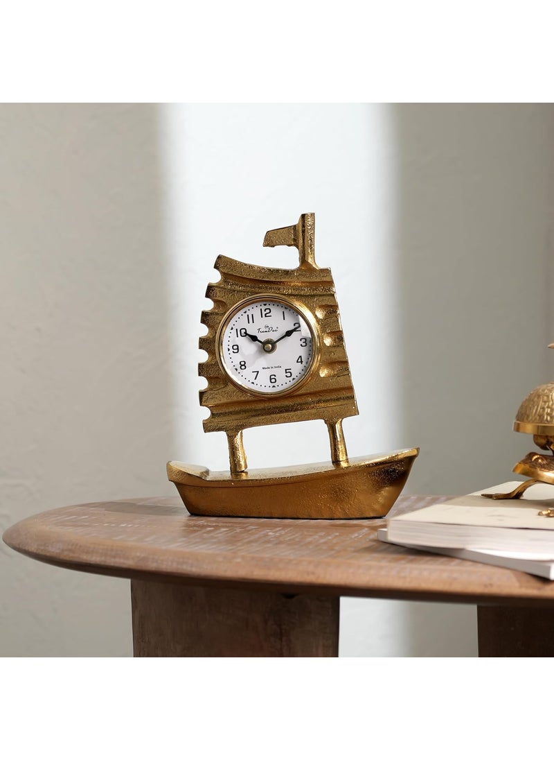TrenDec Boat Desk Clock with Alumminum Base Boat Clock