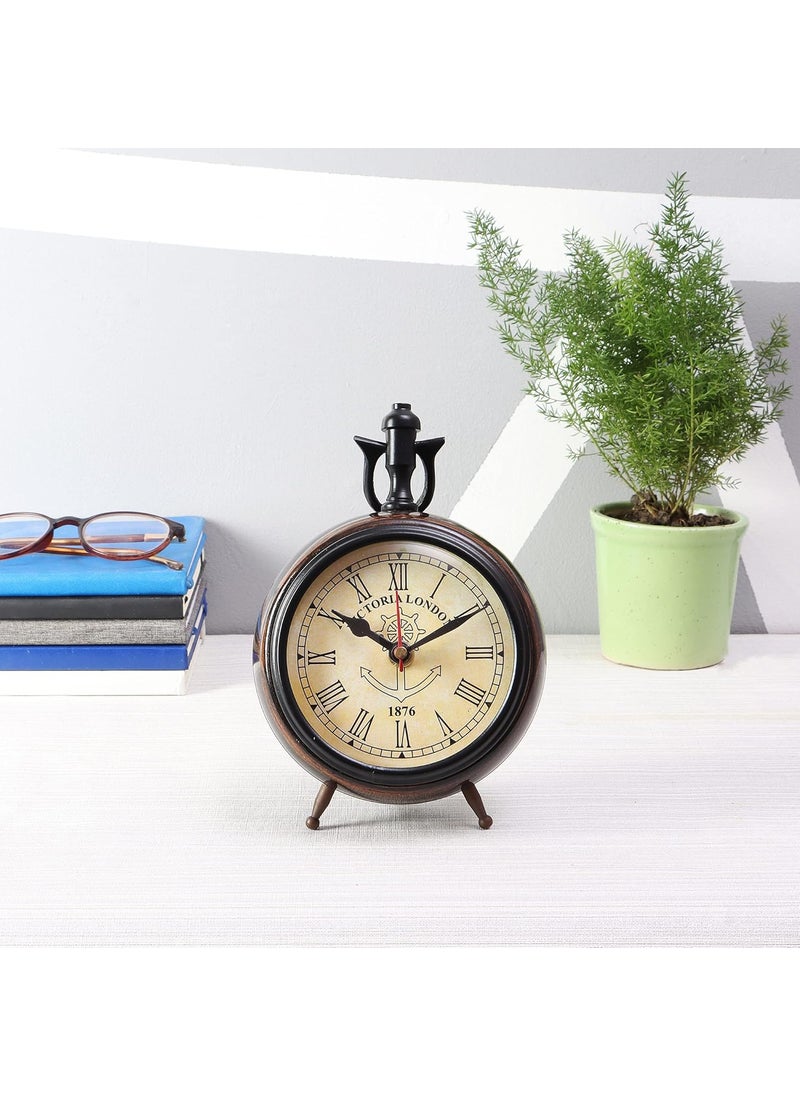 Ximdeco Wooden Vintage Style Nautical Victoria Shelf Table Clock Decorative Showpiece