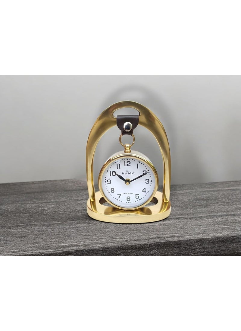 Handicraft Pure Metal Table Desk Clock Antique Table Clock Vintage Glass Clock Watch for Study Table Dcor Office Desk Home Dcor Designer Wedding Gift Item 65x8 inch Hanging Hook