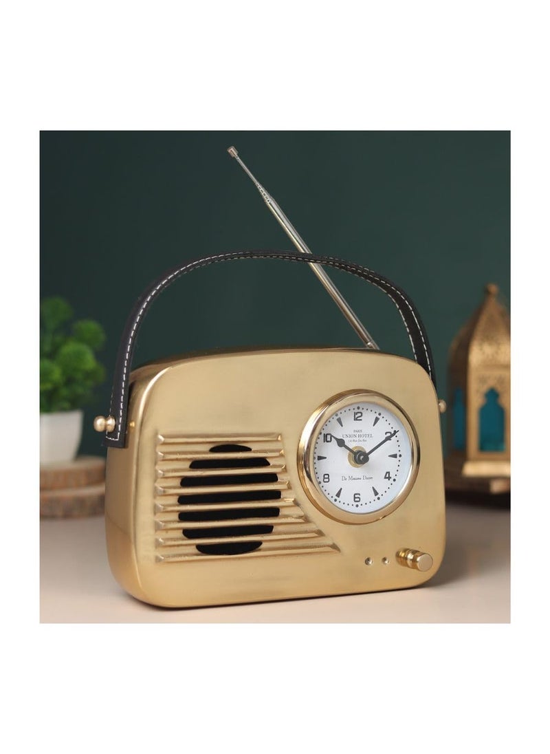 Decor de Maison Brings Melodic Memories Table Clock Gold for Home Decor Table Decor Office Table Livingroom Bedroom Study Desk Size 22 x 5 x 16 cm Colors Available Silver Gold