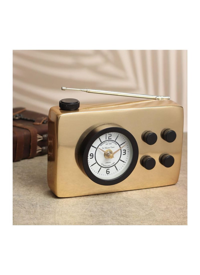 Decor de Maison Brings Broadcaster Table Clock in Gold for Home Decor Table Decor Living Room Bedroom