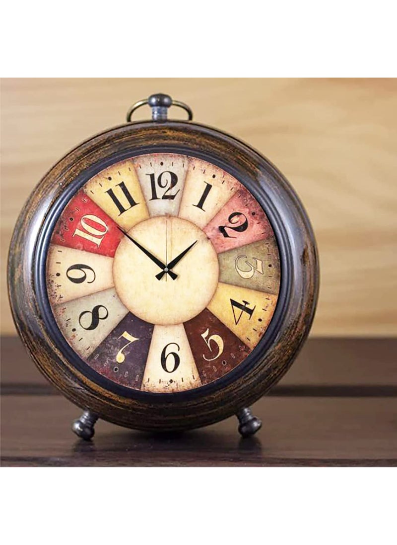 NORVILLE Handmade Wooden Table Clock Desk Shelf Clock for Study Table Home Office Decorative Item Gift Item