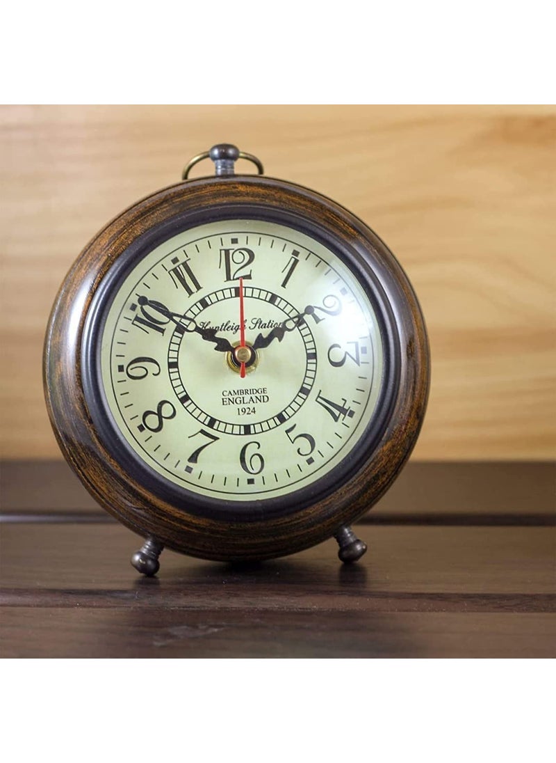 NORVILLE Wooden Table Clock for Home Decor Office Desk Study Table Showpeice Decorative Gift Item
