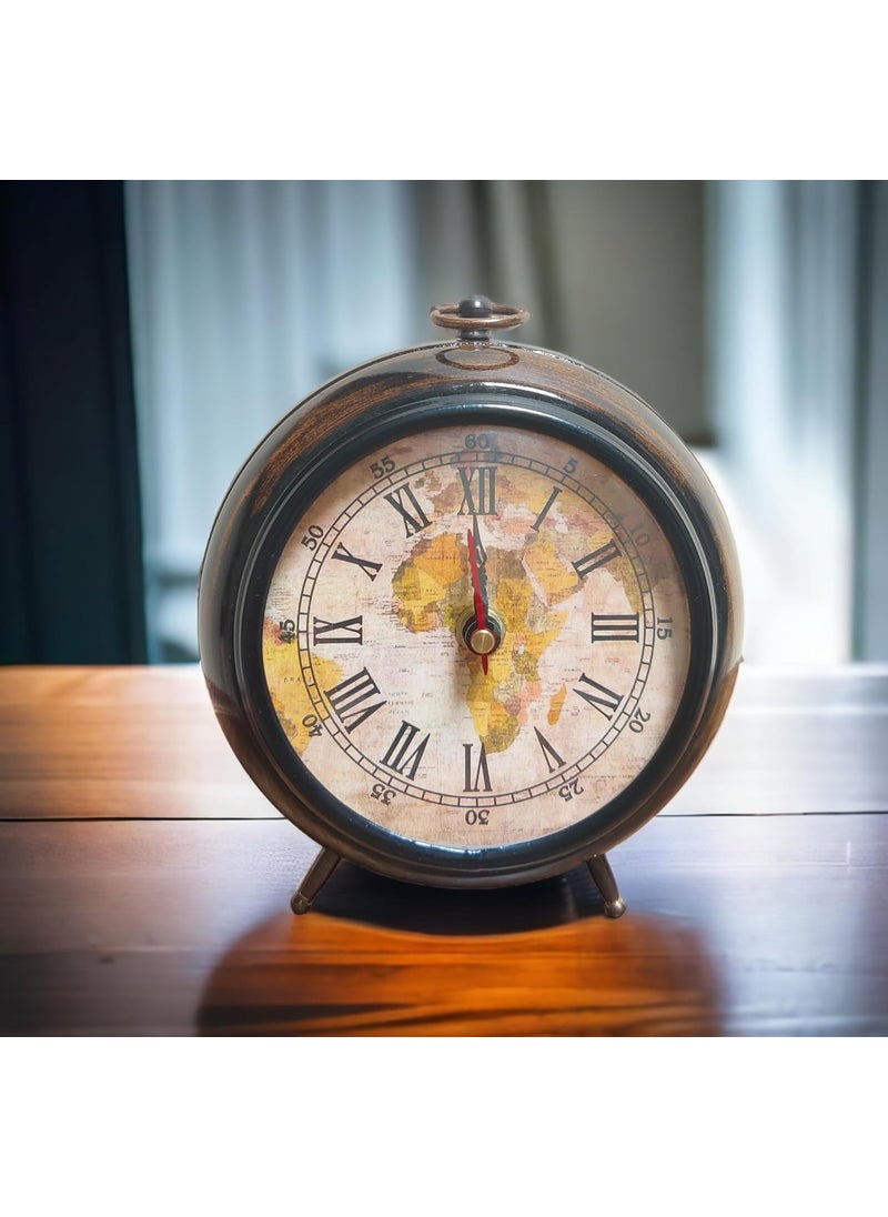 NORVILLE Vintage Wooden Table Clock for Home Decor Office Desk Study Table Decorative Birthday Gift