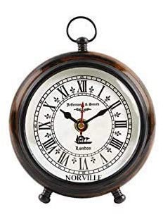 NORVILLE Antique Wooden Table Clock for Home Decor Office Desk Study Table Decorative