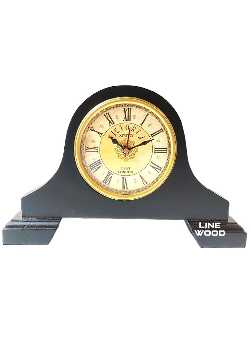 LINE WOOD Mantel Clock Battery Operated Wooden Mantle Clock for Living Room Decor Above Fireplace Mantel Office Shelf Home Dcor Gift Wood Mantel Clock for Living Room Table Easy to Read