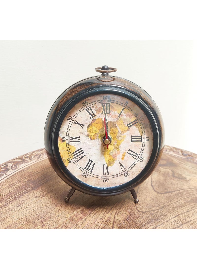 NORVILLE Wooden Table Clock for Home Decor Office Desk Study Table Showpeice Decorative Birthday Gift