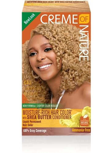 Creme of Nature Moisture Rich Hair Color Kit, C43 Lightest Blonde, 1 Application