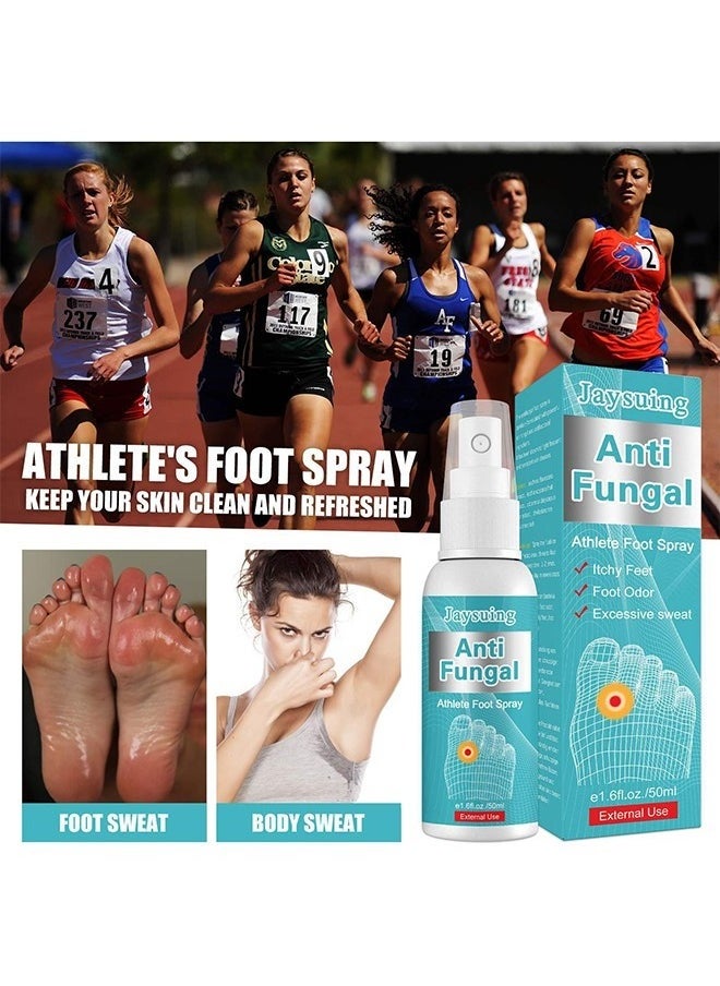 Anti Fungal Athletes Foot Spray- Prevent Athlete's Foot,Smelly Feet,Relieve Itching of Feet, Sweating, Peeling And Blisters, Natural Ingredients Foot Fungi Spray For Tinea Pedis 50ML