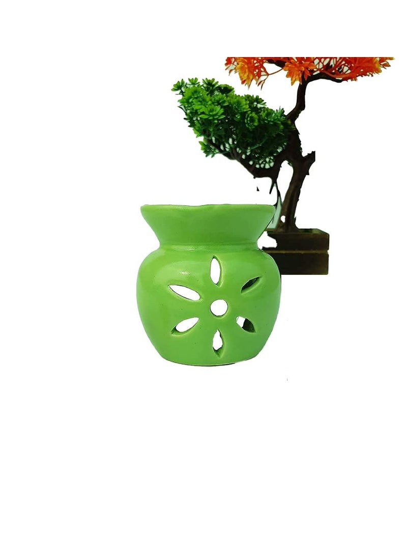 Garden of Serendipity HandGlazed Ceramic Aroma Oil Heat Diffuser with Revitalizing Lemongrass Fragrance an Extraordinary and Memorable Gift