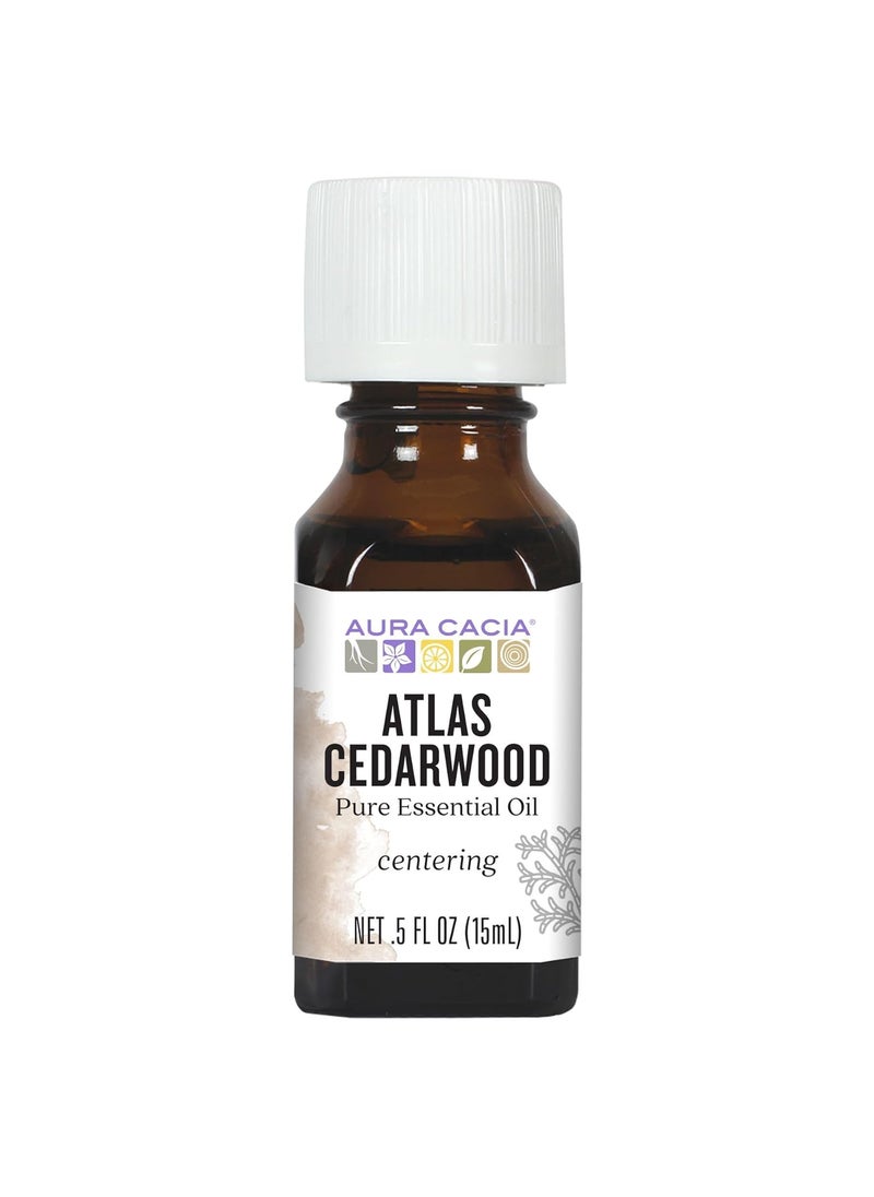 Aura Cacia Atlas Cedarwood Essential Oil, 0.5 Fluid Ounce, Packaging May Vary