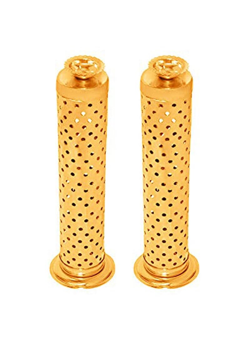 Mini House Stainless Steel Agarbatti Incense Stick Stand Holder with Ash Catcher Dhoop Holder on Top for Home Office Temple Made in India Pack of 2 Gold