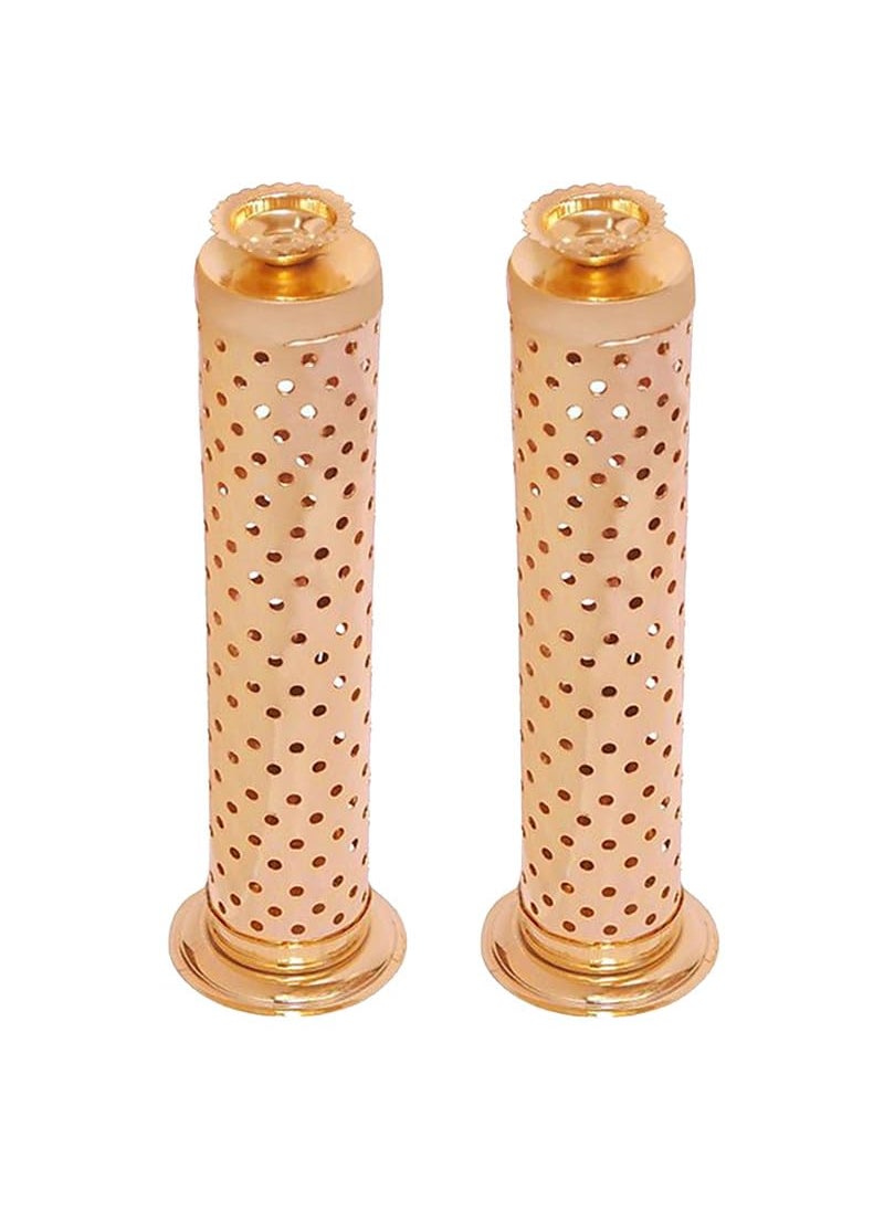 Mini House Stainless Steel Agarbatti Stand with Ash Catcher Dhoop Stand Holder Incense Stick Holder for Pooja Home Office Temple Made in India Pack of 2 Copper
