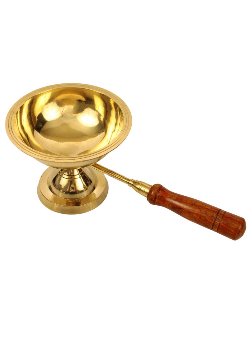 Spillbox Brass Kapoor Karpoor Diya Deepam Deepa Burner Karpuram Arati Aarathi Stand for Dhoop Puja Pooja Room Camphor Dani Holder for Your Mandir Home Office Decoration Gulab Aarti Big