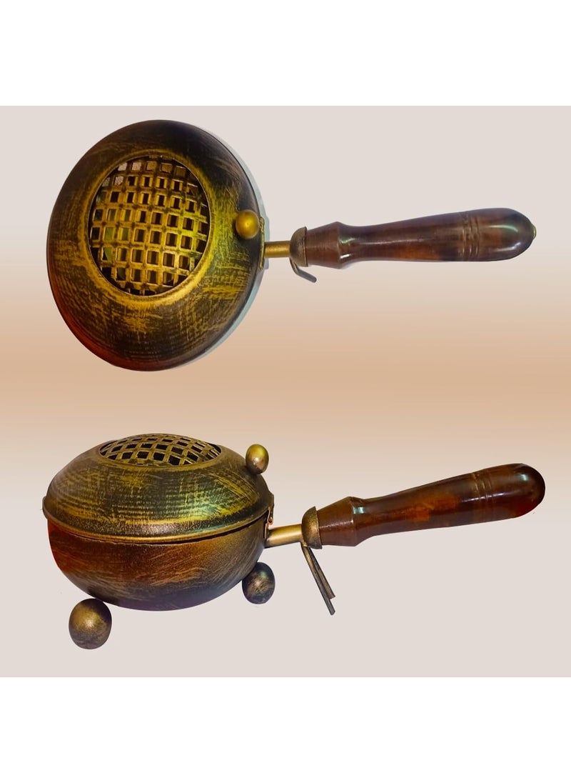KBV Antique Iron Dhoop Dani Loban Dani Sambrani Dhoop Dani Havan Samgri Dhoop Dani Camphor Dhup Dani for DhunaDhoop Burner Bakhoor Dani for Home Office Pooja Room and Meditation