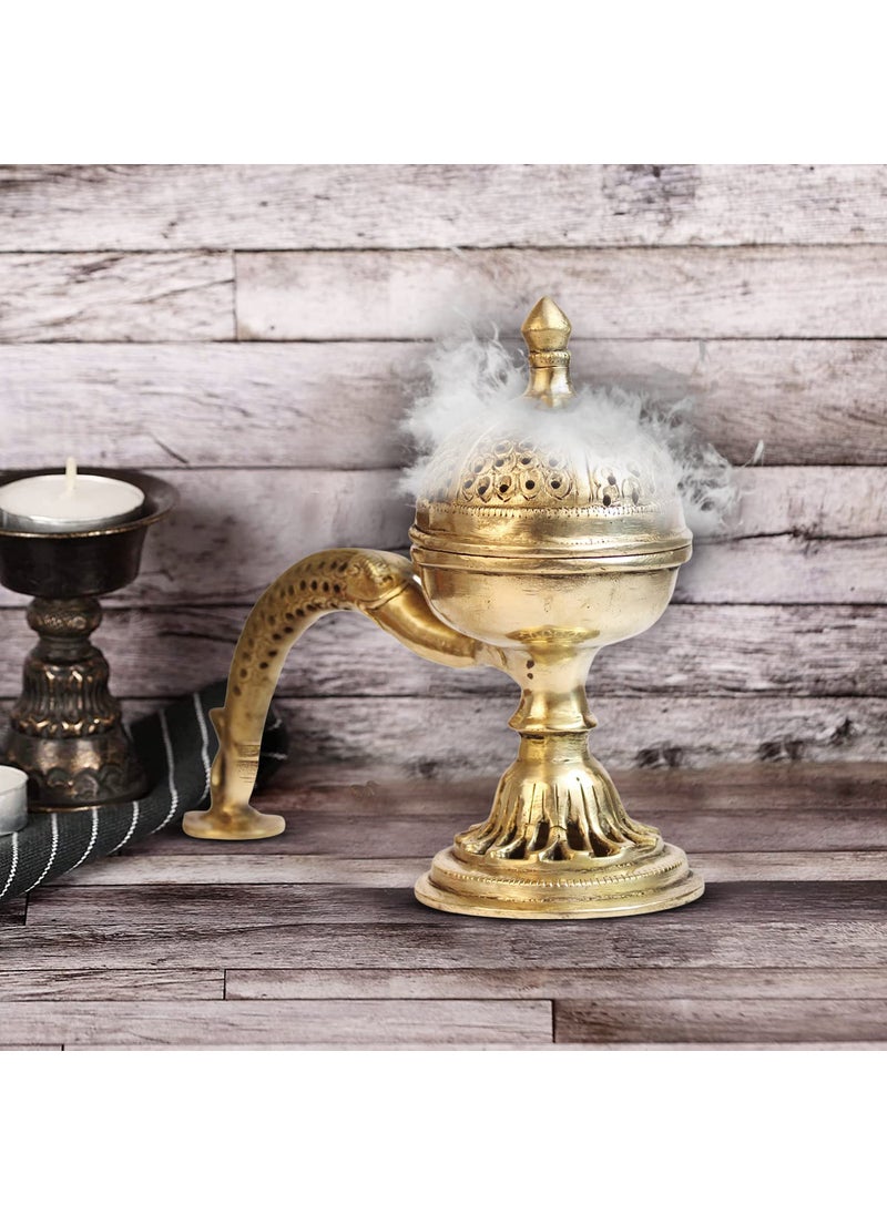 ARTVARKO Big Brass Dhuna Loban Burner Long Handle Dhooni Dhoop Dani Dhuni Decorative Antique lubandan insence Burnerdhuni Incense Holderdhuna Gift ItemsLxBxH 9x45x8 Inches Weight 18 Kg