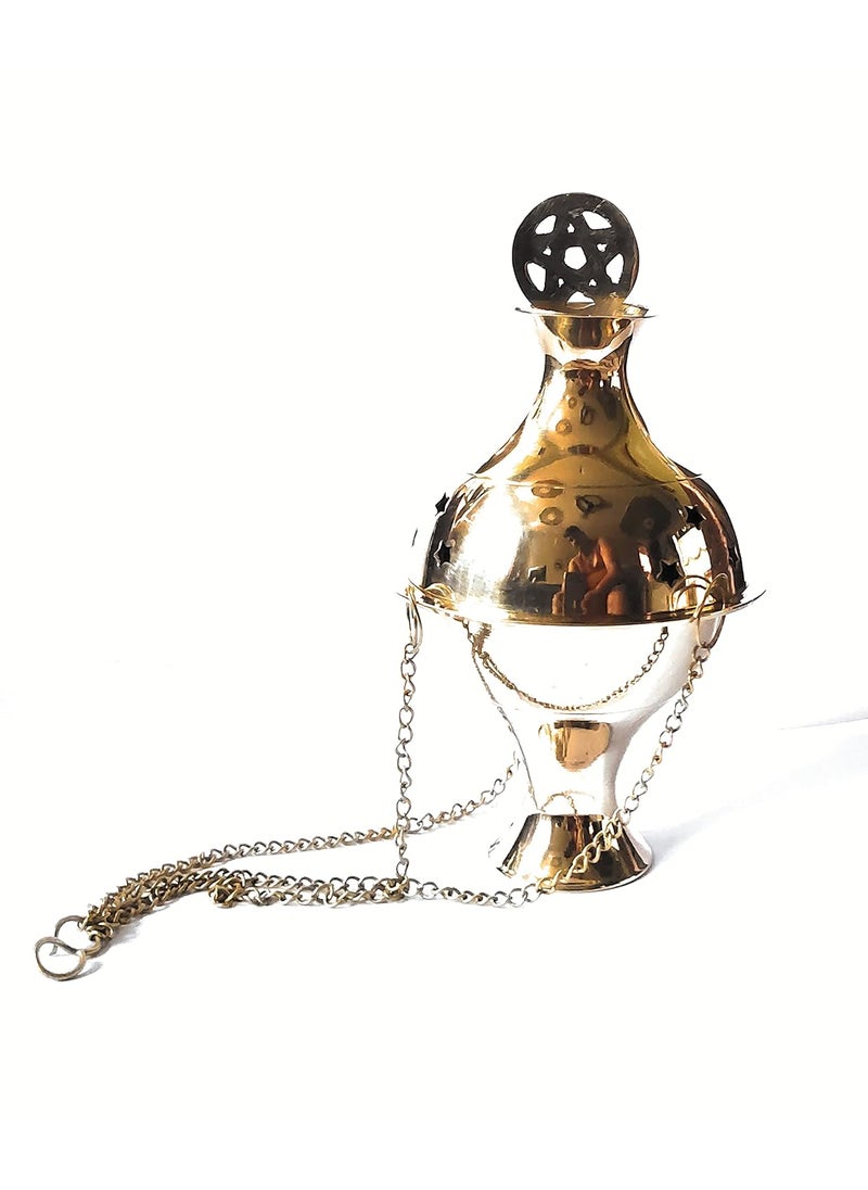 Blissful Decor Brass Dhoop Dani with Hanging Chain Incense Holder for Pooja Room Home Diwali Decoration Items and Diwali Gifts