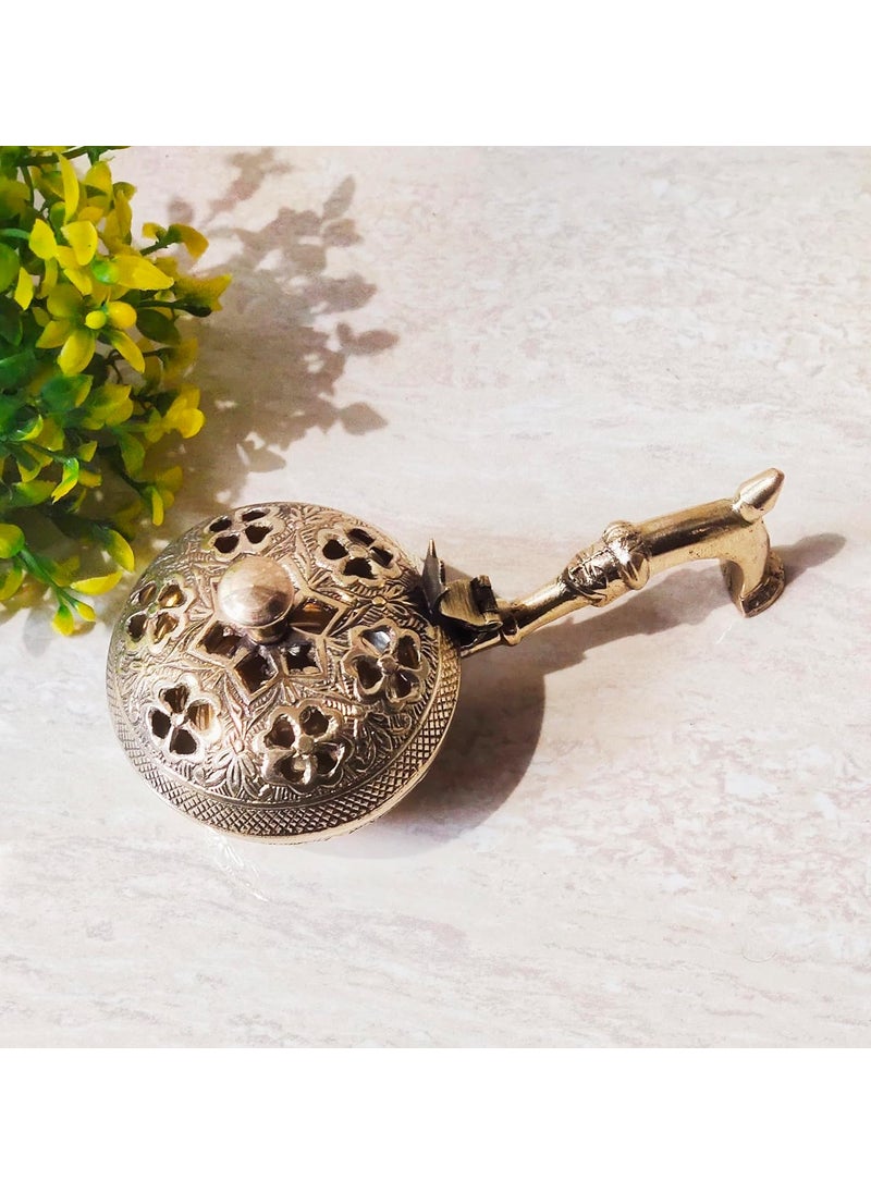 blissful decor Home Purifying Brass Dhuna Loban Burner Dhooni Dhoop Dhuni Loban DaanLoban Burner Bakhoor BurnerDhoop Dhuni Sambrani Dhoop for Temple and Home Decor Small Small