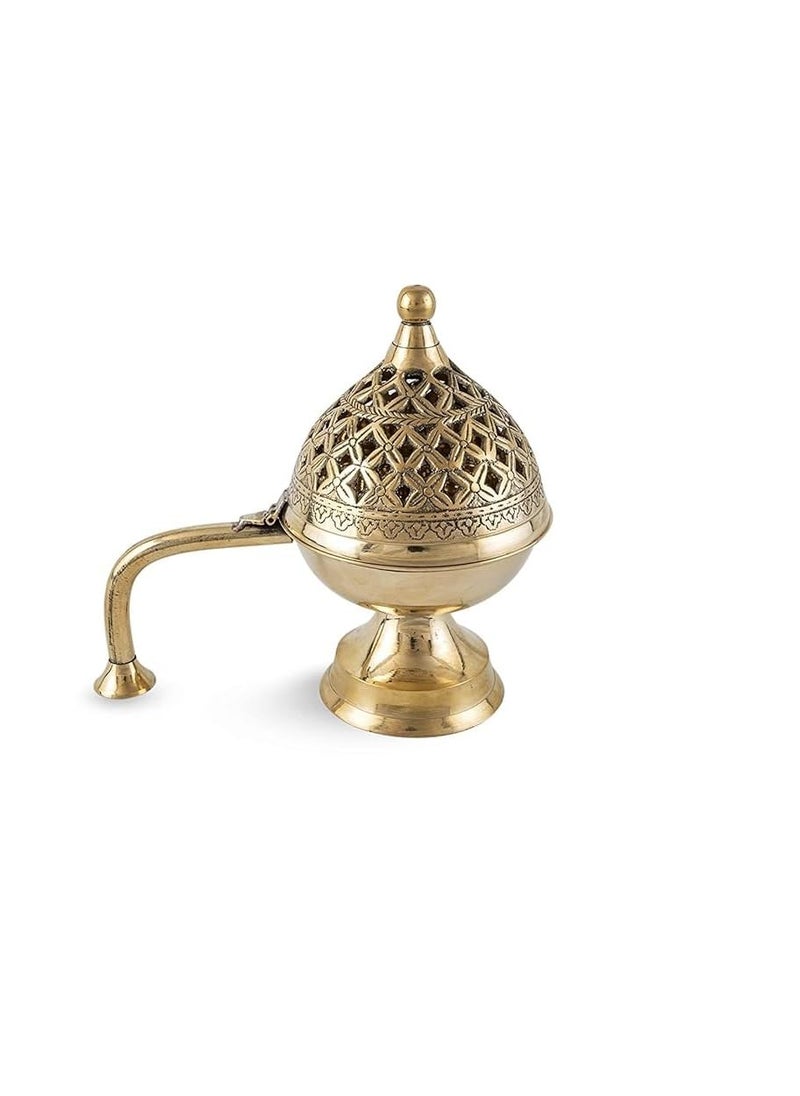 Bigwheels Home Purifying Brass Dhuna Loban Burner Dhooni Dhoop Dani Dhuni Bakhoor Holder Loban Burner Incense Holder Brass Table Dhoop Dani Incense Burner for Lobanbakhoor Holder