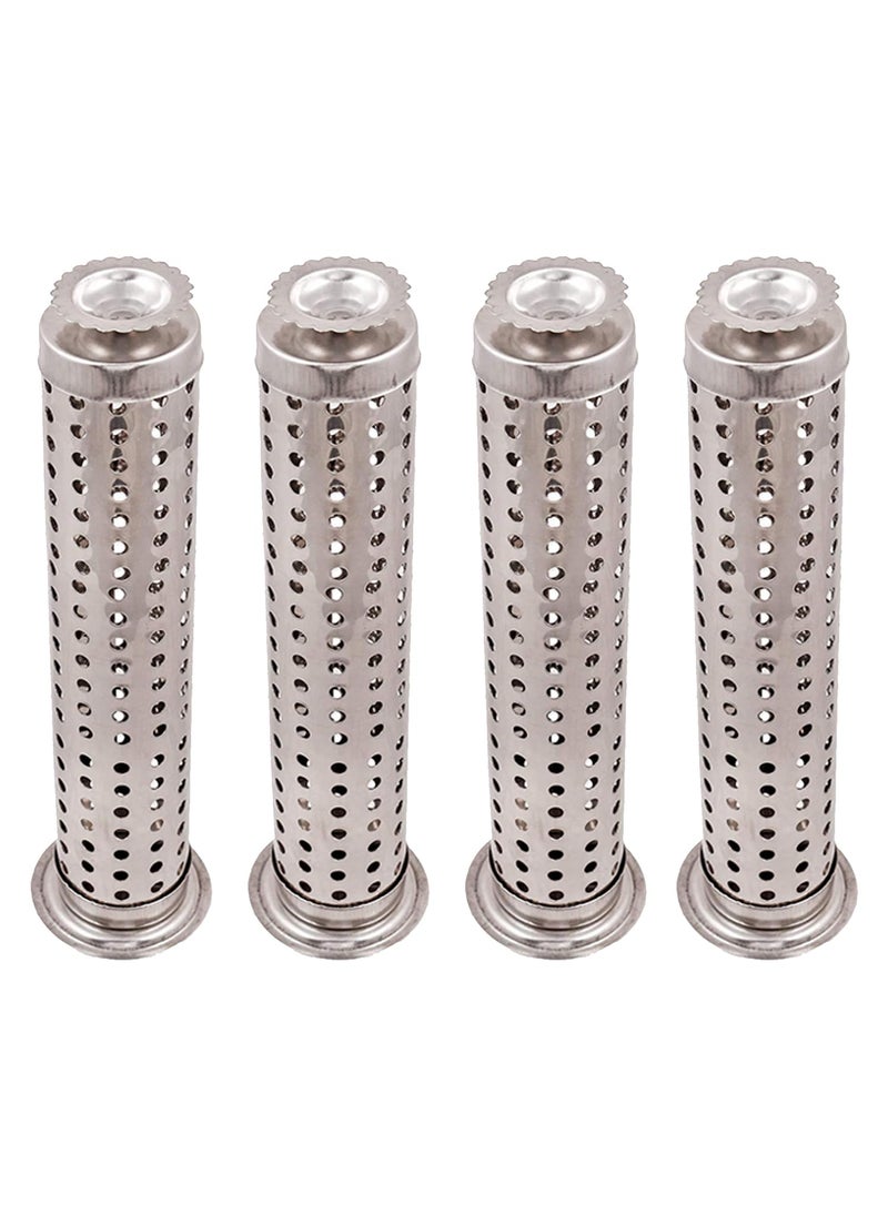 Mini House Stainless Steel Incense Stick Holder with Ash Catcher Dhoop Holder Ideal for Home Temple Office Agarbatti Stand Incense Stick Holder Handcrafted in India Set of 4 Silver