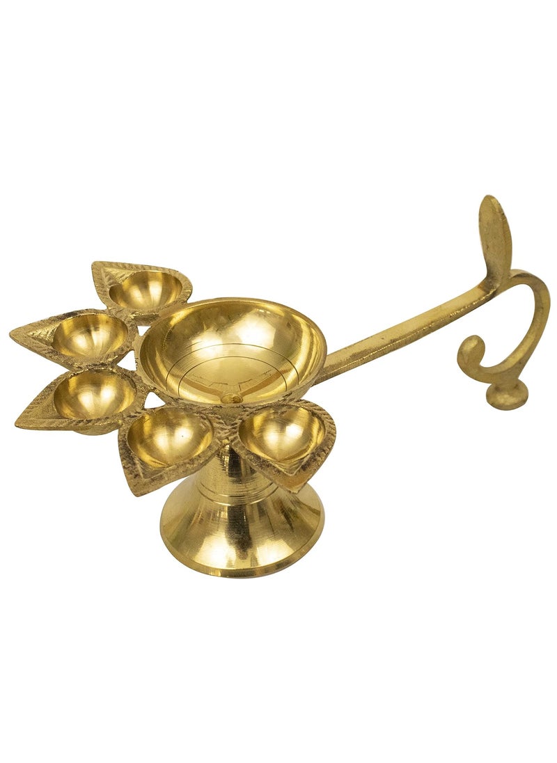 Spillbox Kapoor Karpoor Panch Aarti Diya 5 Face Jyoti Diya Stand Burner Brass Karpuram Arati Arathi Arthi Arti Arathi Home Office Decoration Pancharti