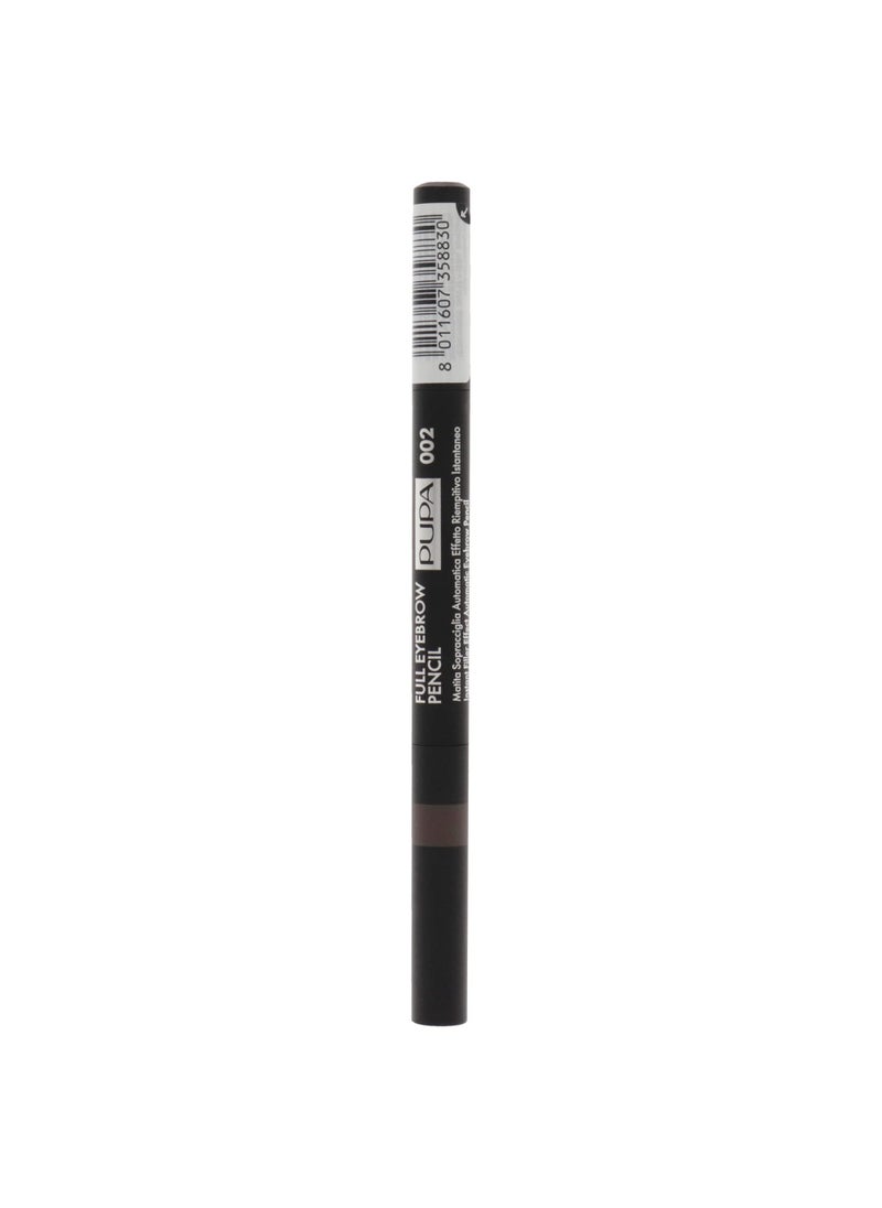 Pupa Milano Full Eyebrow Pencil - 002 Brown Eyebrow Women 0.01 oz