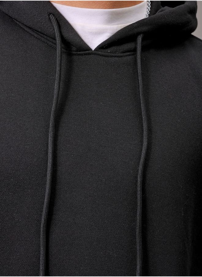 Men Regular Fit Solid Overhead Hooded Sweatshirt