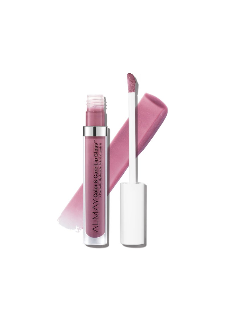 Almay Color  Care Hydrating Lip Gloss Soft Natural Hues Prebiotic Complex Hyaluronic FillingSphere Technology 600 Lunar Blush 01 Fl Oz