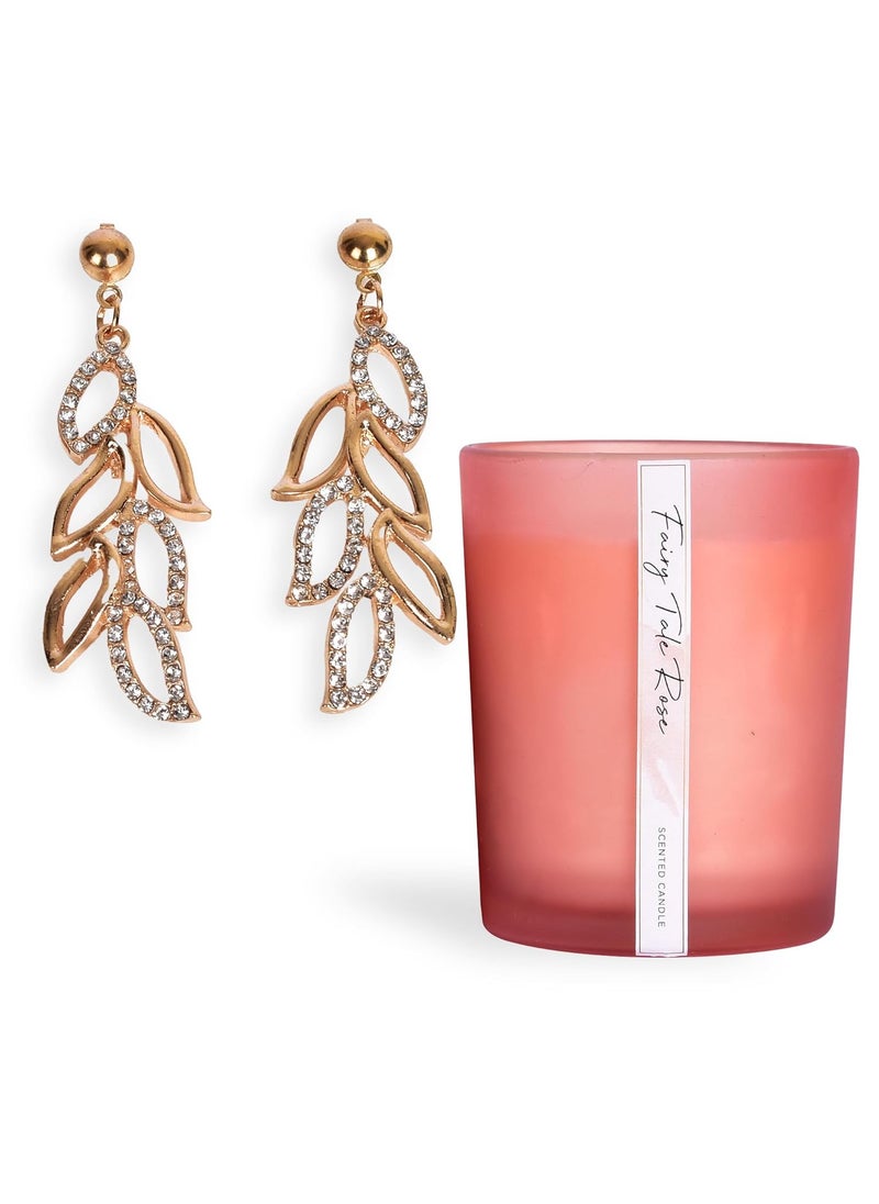 Gleevers Sparkling Fragrances Gift for Women Gift Box pack of 2 with Candle 250 gm Earring Birthday Gift Anniversary Gift Rakhi Gift Valentine Gift Secret Santa Gifts