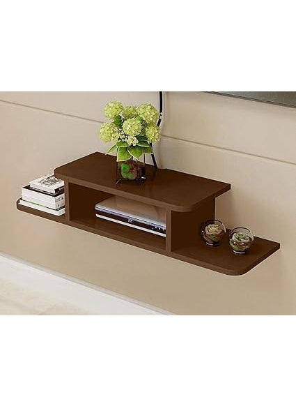 Deion Setup Box Stand Engineered Wooden WiFi Router Game Console Remote Holding Wall Shelf Wall Mount Rack for Home DcorWall ShelvesSetup Box Stand