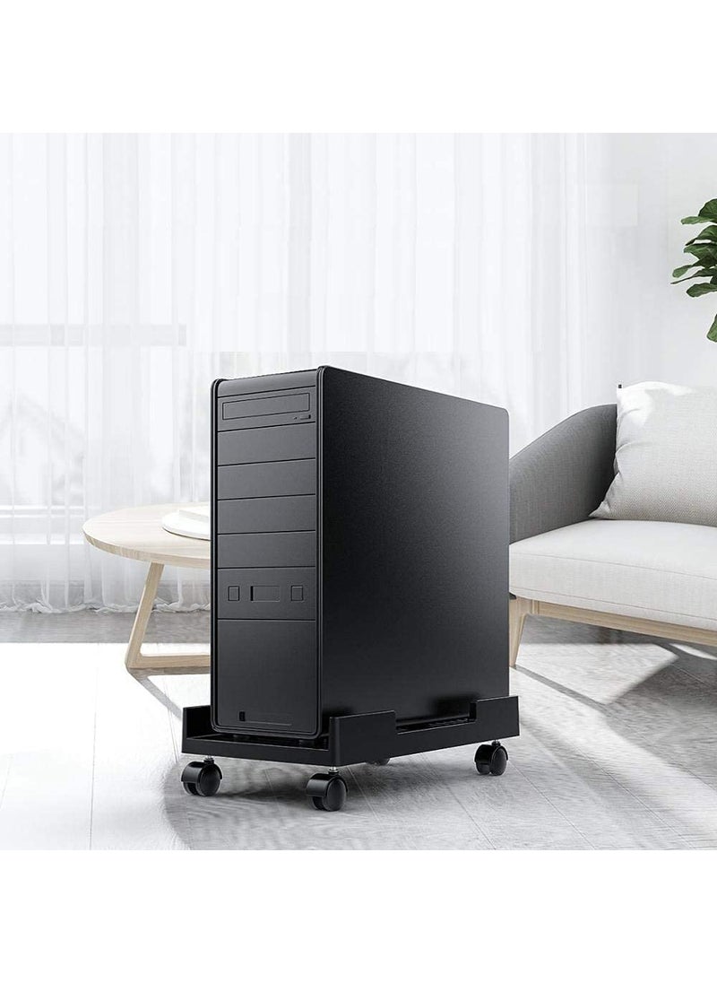 TORIVO VINTAZE Adjustable Heavy Duty CPU Trolley with Castor Wheels Computer Floor Stand Trolley CPU Stand PVC Plastic