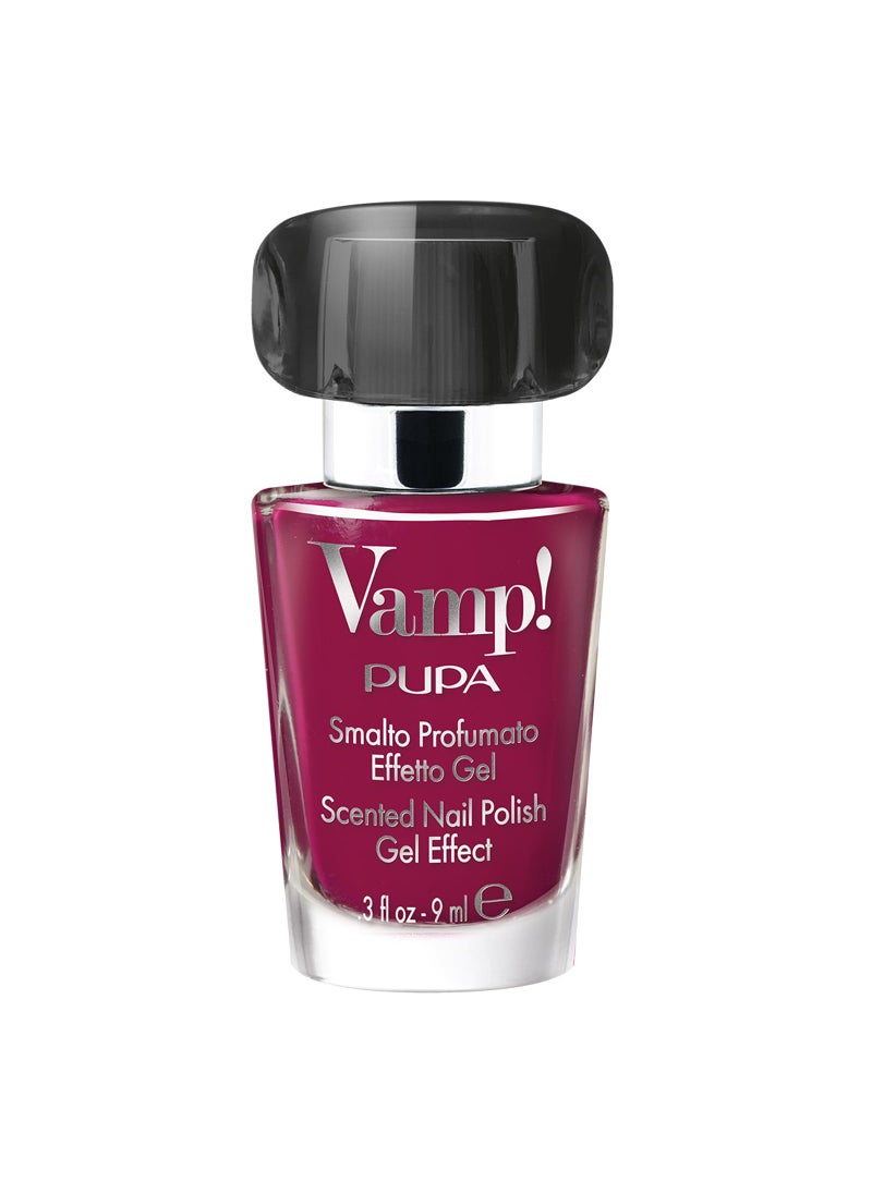 Pupa Milano Vamp Scented Nail Polish, 317 Hypnotic Cherry, 0.3 oz - Gel Nail Polish - Chip-Resistant - With Plumping Effect - Long-Lasting Fragrance