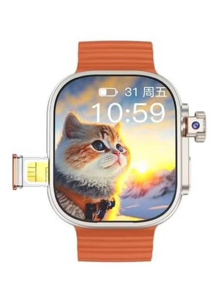 Telzeal Smart Watch TC41 4G SIM Curved Screen – Fitness Tracker, Heart Rate Monitor, Call & Message Notifications, Waterproof, GPS, Multi-Sport Modes, Stylish Design, Long Battery Life, Compatible with Android & iOS