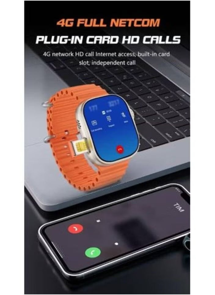 Telzeal Smart Watch TC41 4G SIM Curved Screen – Fitness Tracker, Heart Rate Monitor, Call & Message Notifications, Waterproof, GPS, Multi-Sport Modes, Stylish Design, Long Battery Life, Compatible with Android & iOS