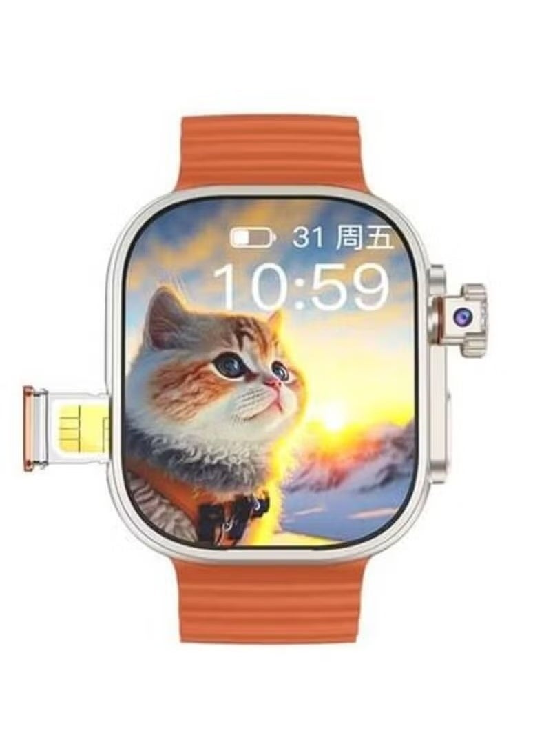 Telzeal Smart Watch TC41 4G SIM Curved Screen – Fitness Tracker, Heart Rate Monitor, Call & Message Notifications, Waterproof, GPS, Multi-Sport Modes, Stylish Design, Long Battery Life, Compatible with Android & iOS