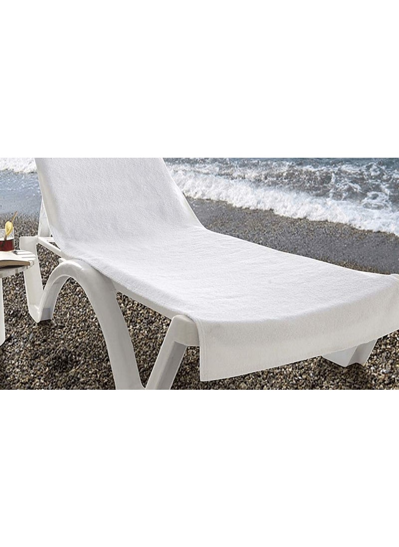 ELSTONE HOME Beach Towel 900 GSM Zero Twist Egyptian Cotton Extra Large 40 x 60 Inches White
