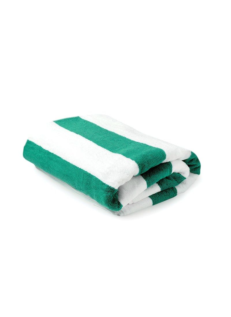Layers Miami Teal Cabana Stripes Pool Towel 550 GSM XL Size Beach Towel Pack of 1 180 m L x 90 cm W