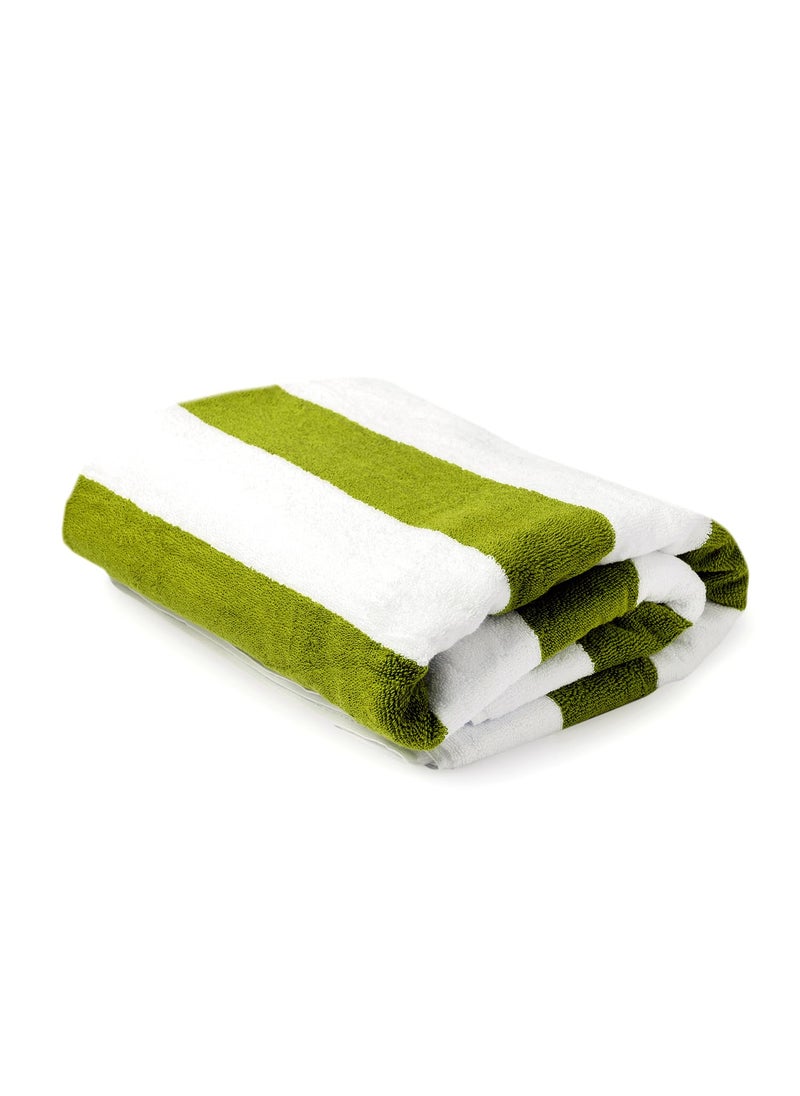 Layers Miami Green Cabana Stripes Pool Towel 550 GSM XL Size Beach Towel Pack of 1 180 m L x 90 cm W