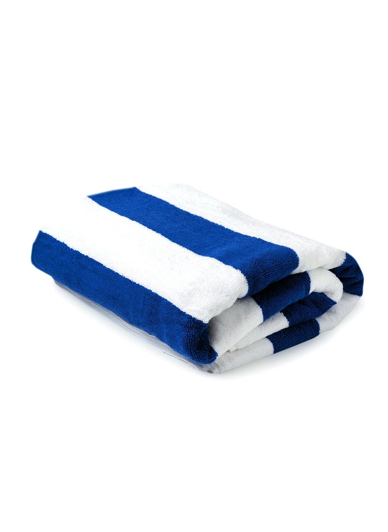 Layers Miami Blue Cabana Stripes Pool Towel 550 GSM XL Size Beach Towel Pack of 1 180 m L x 90 cm W